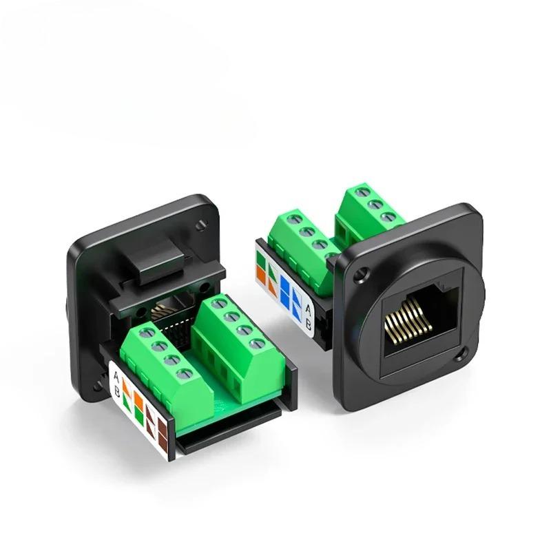 RJ45 Network Cable Connector CAT5E Panel Installation Module Shielded Solder-free Network Cable Extender Category 5 Panel Socket