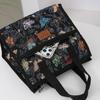 Knitted Jacquard Thickened Fabric Handbag, Carrying Lunch Box Organizer Bag, Bento Bag to Work