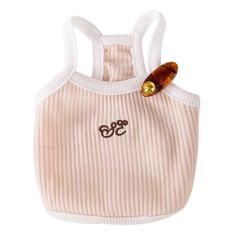 Cute embroidery suspenders spring and summer simple embroidery into kittens and dogs breathable two feet pet cat clothing cat clothes