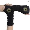 Punk Cross Pentacle Moon Pattern Long Fingerless Gloves Gothic Black Cuff Women Men Ninja Outdoor Cos Elbow Mittens Arm Warmers