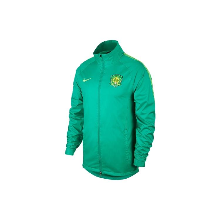 Men s Nike Logo Printing Solid Color Stand Collar Sports Training Jacket Green AR4519-324 S