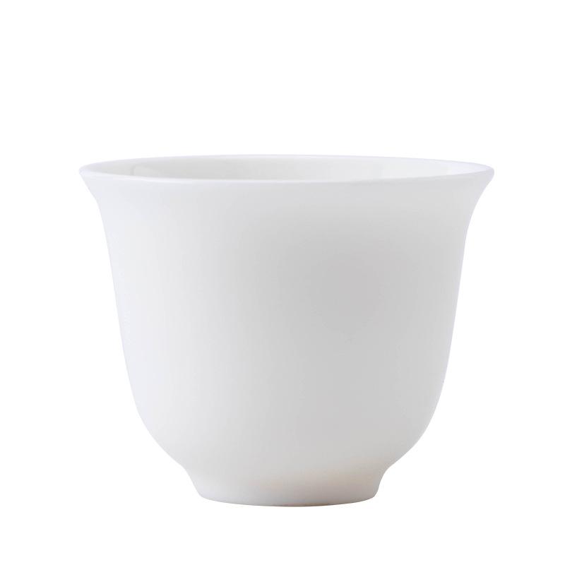 Various Styles Pure White Sheep Fat Jade Ceramic Kung Fu Set Master Cup Tea Bowl Supports LOGO Printing