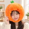 Soft Pumpkin Headpiece OneSize 3D Head Cover with Leaf Detail Headwear for Stage
