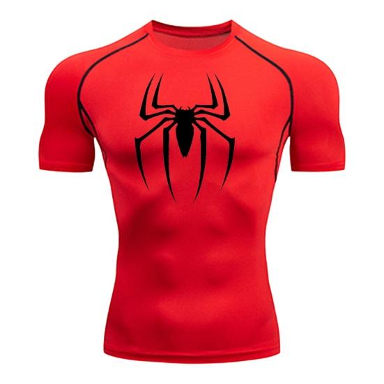 

Мужская спортивная футболка приталенного кроя, впитывающая пот, быстросохнущая, с принтом паука, с короткими рукавами, с круглым вырезом, эластичная, мягкая, дышащая, для тренировок, упражнений, спортзала, пуловер M красный