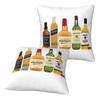 Whiskey Bottles Illustration 2 Pcs Square Pillowcase Pillow Cover Cushion Decor Comfort Throw Pillow For Home Car