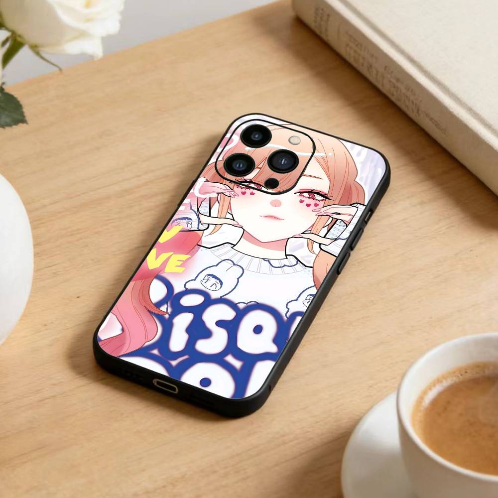 

R-Darling Marin Kitagawa Colorful Silver Phone Case For iPhone17,16,15,14,13,12 Plus,Max Soft Silicone Black Cover iPhone12PRO