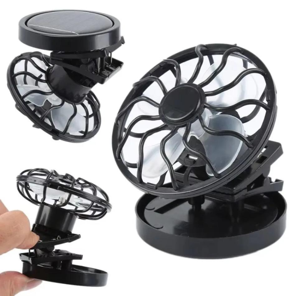 1 Pcs Clip Type Outdoor Solar Fan Portable Mini Fan Outdoors Tool Hiking Accessories Camping Equipment Multi Tool