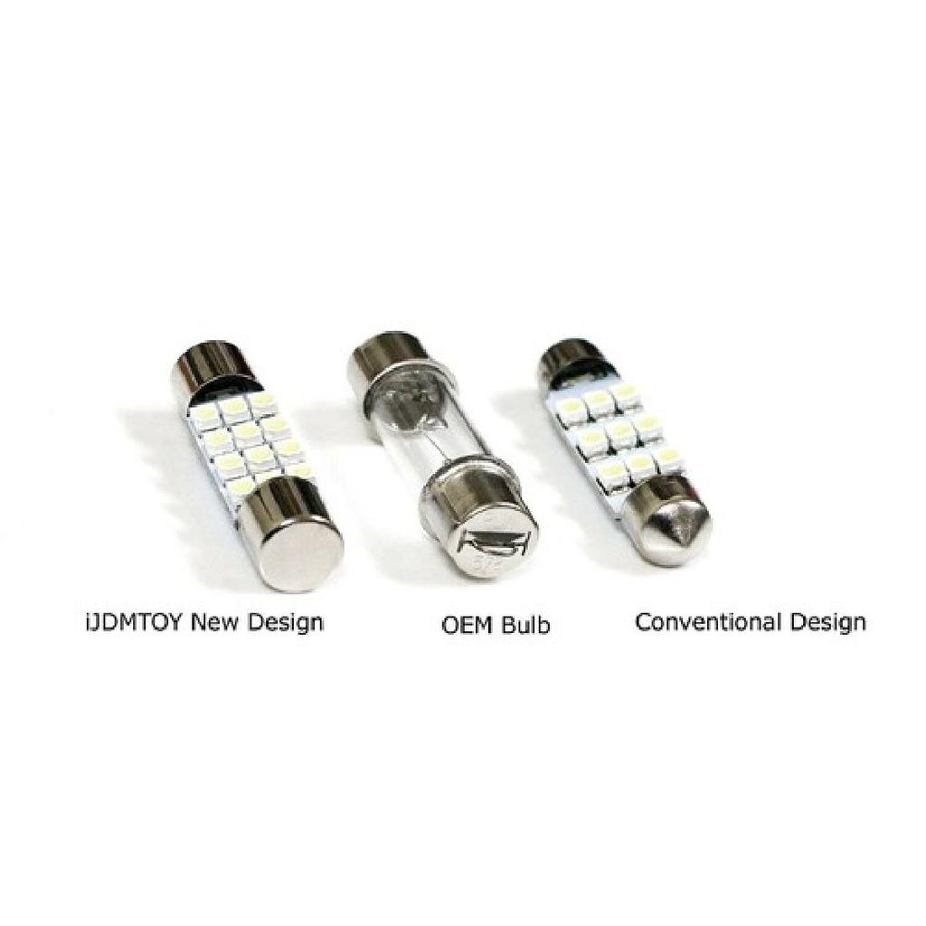 (4) White 12-SMD 1.72" 42mm 578 211-2 LED Bulbs For Car Interior Map Dome Lights