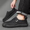 Men's Leather Shoes Slip on Casual Sneakers Flats Walking Shoes