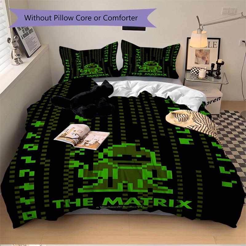 3pcs Matrix Poster Duvet Cover Set (1 Duvet Cover + 2 Pillowcases, No Core) - Comfortable, And Breathable Bedroom Decoration Yy251104048