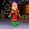 5.91FT Giant Inflatable Toy Christmas Elf with LED Lights Festive Gifts Xmas Decorations for Yard Supplies Home Ornaments