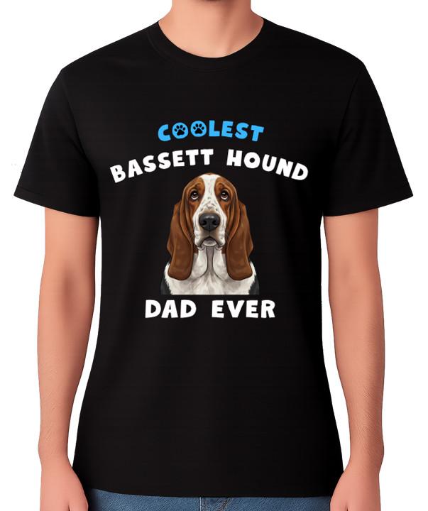 

Coolest Basset Hound Dad Ever T-Shirt Dog Lover Father Gift Unisex Tee S разноцветный