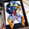 100% Pure Real Silk Scarf Women Square Floral Shawls Wraps Foulard  Scarves Female Hijab Bandana Poncho Square Kerchief 68cm