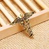 Retro Angel Wings Men Badge Pin Snake Brooches Lapel Medal Decoration