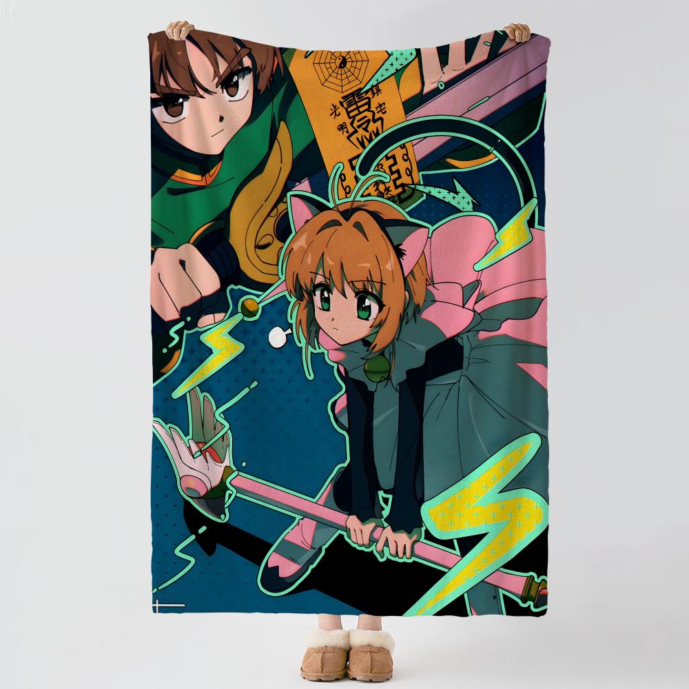 anime C-Cardcaptor Sakura-A Throw Thick Comfort Flannel Quilt, Multi-scene Use Indoor Outdoor Daily Nap