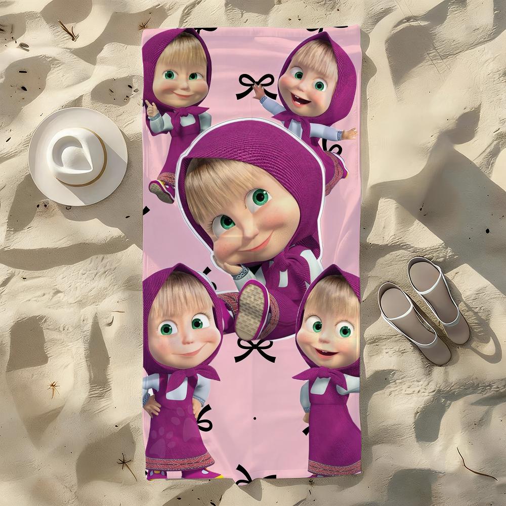 Cartoon M-Masha-A and the B-Bear-R Towel For Swim Yoga Gym Quick Drying Soft and skin-friendly Beach Towels All-Season