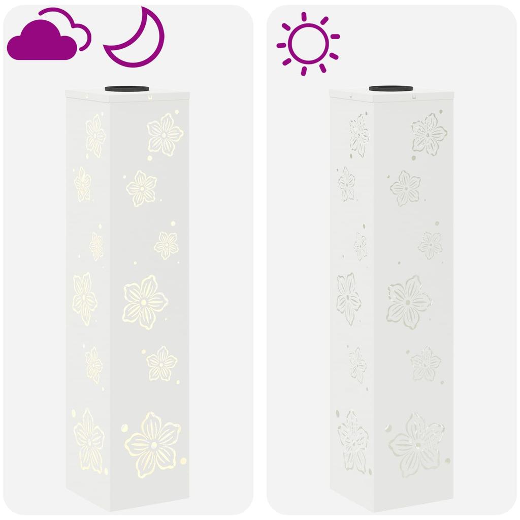 Solar LED Path Light 2 Pcs White Cold Rolled Steel