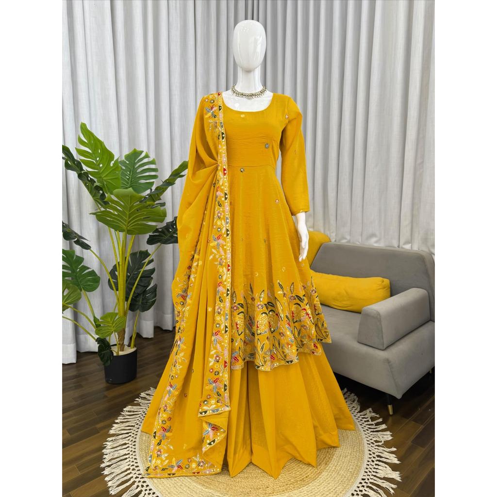 Indian Bollywood Anarkali Palazzo Suit Pakistani Wedding Wear Salwar Kameez