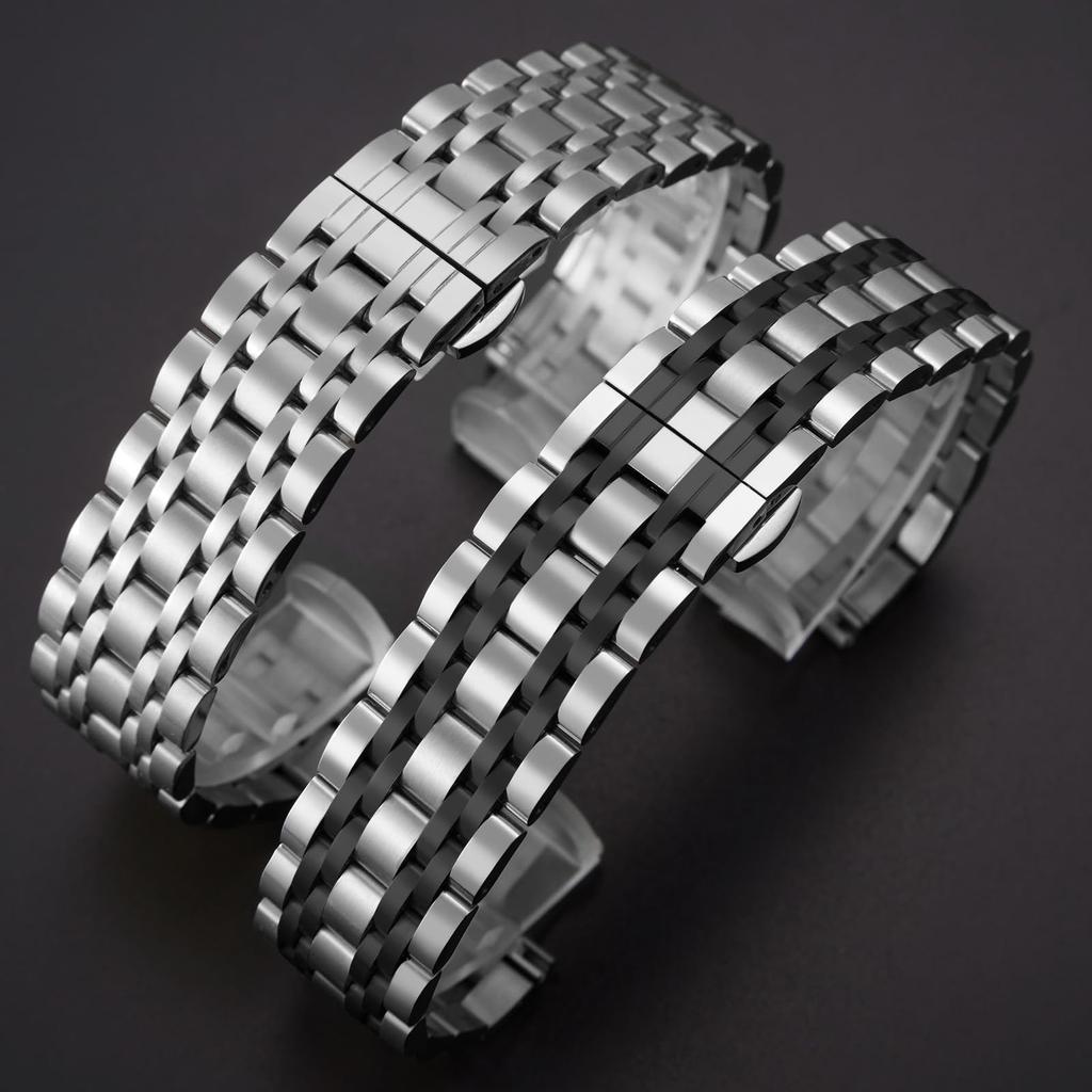 Stainless Steel Watch Premium Replacement Watch 7 Colors for Women and Men Rose Silver Rose Silver 13 Sizes [BINLUN] Band, Strap, (Gold, Silver,