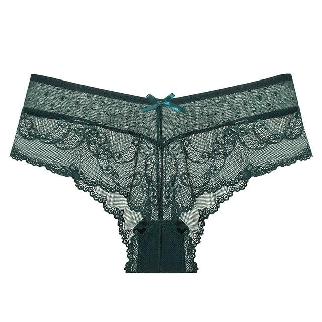 Dünne Mesh-Blumen-Stickerei-Spitze-Damenunterwäsche, transparente Versuchung, sexy Höschen, durchsichtige nahtlose Slips