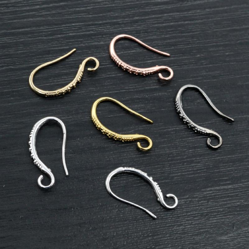20pcs 19x10mm Rhodium Silver Gold Plated Earring Findings Earrings Clasps Hooks Fittings DIY Jewelry Making Accessories Earwire
