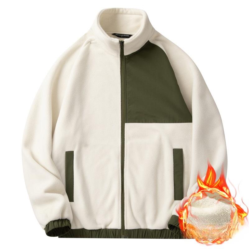 Giacca in pile nuova per autunno e inverno, cardigan in pile ispessito da uomo, maglione in pile di agnello