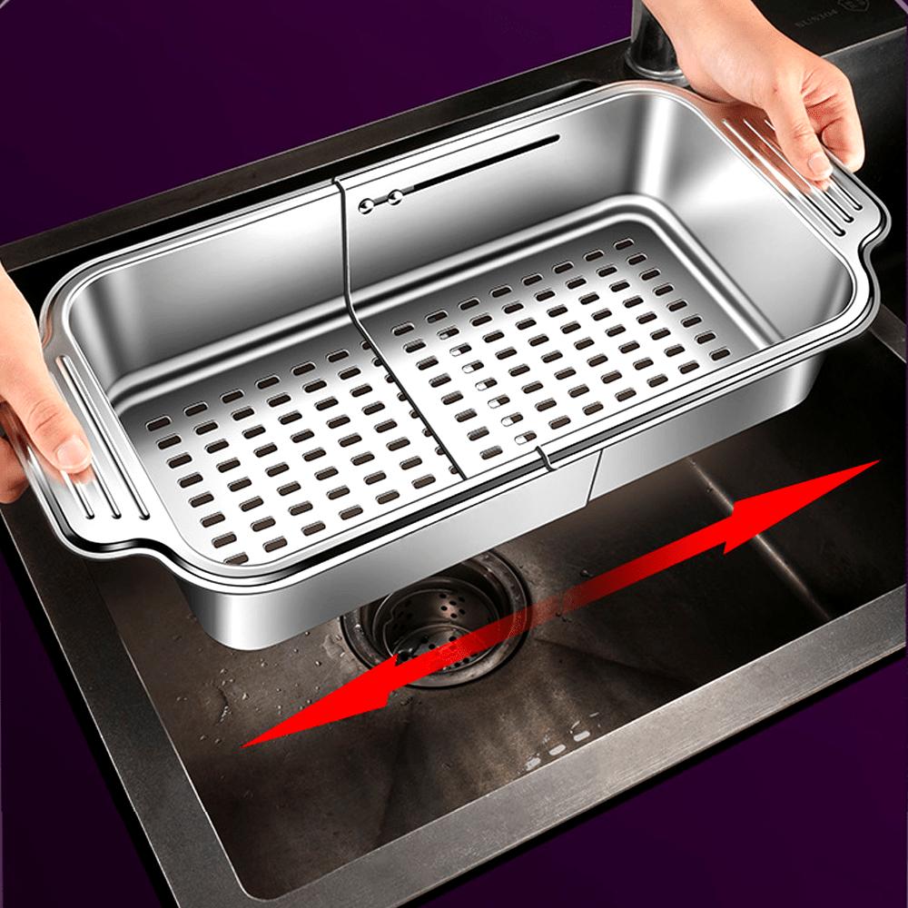 

Over-the-Sink Colander. Adjustable, Rust-Proof. For washing veggies, pasta & drying dishes effortlessly. белый