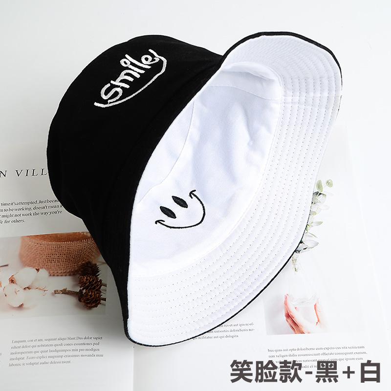 Bucket hat women's summer face small hat fashionable versatile double-sided sun hat