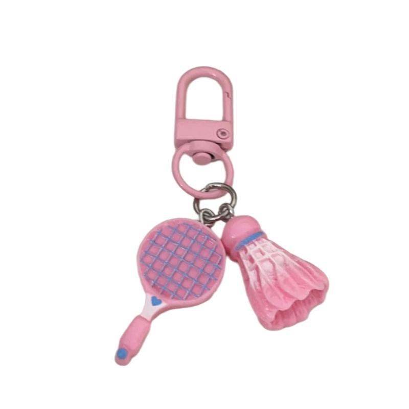 Motivational Badminton Keychain Cartoon Inspired Resin Plastic Hanging Decoration For Athletes Students Friend
