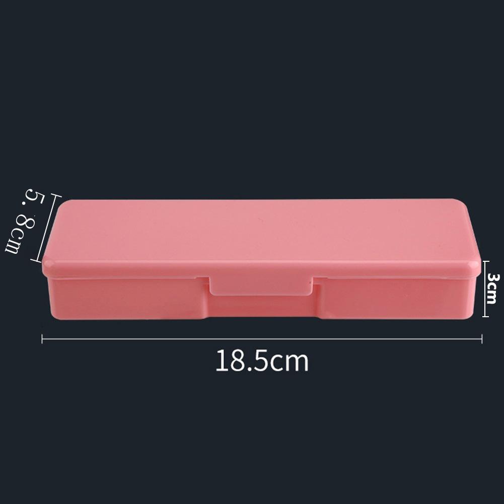 18.8*7*3cm Nails Storage Box Pink Plastic Case White