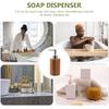 Beaupretty Wooden Soap Dispenser: Pump Lotion Dispenser Bamboo Shampoo Bottles Refillable Cosmetic Shower Gel Container for Countertop Kitchen