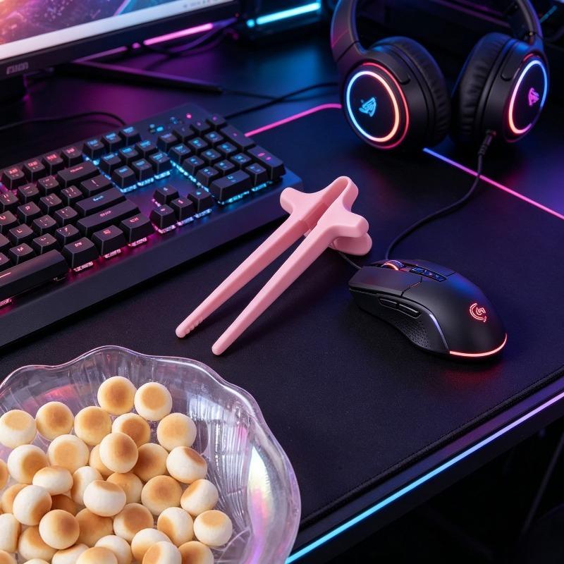 1pcs Finger Chopsticks Lazy Snack Clip for Gamers Hand-Free Eating Tool Avoid Dirty Hands Creative Snack Tongs Tableware