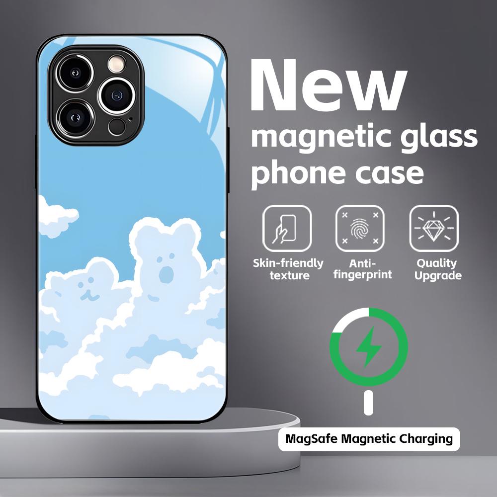 Cute D-Dinotaeng  Phone Case For iPhone17 16 15 14 13 12 11 X XR XS 8 Plus Mini Pro Max Glass Magnetic Case