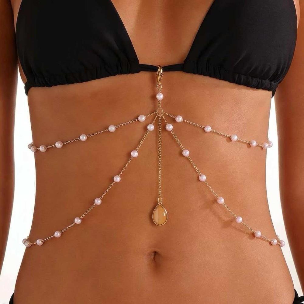 Seashell Starfish Body Chain Zinc Zinc Alloy Boho Chest Chain Fashion Pendant Belly Chain Women