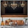 1 Retro 1920s David Gatsby Party Background, 1920s-style Party Placard, Elegant Chandelier Design