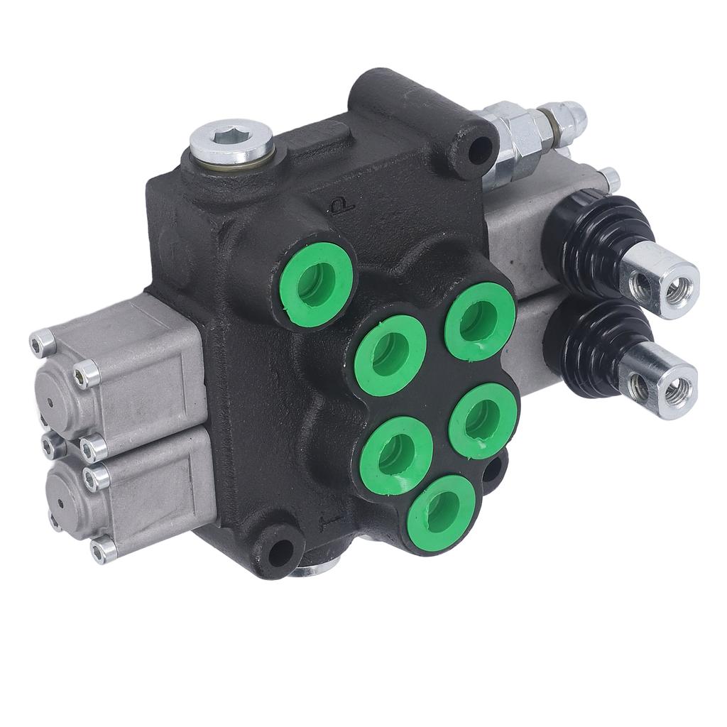 Hydraulic Flow Control Valve Kit 2 Spool Double Acting Multi Way Directional Valves Tractor Accessory