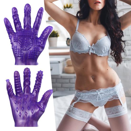 1Pc Masturbation Gloves Soft Perfect Fitting Halloween Gift PVC Sex Gloves Masturbation Erotic Finger Adult Products