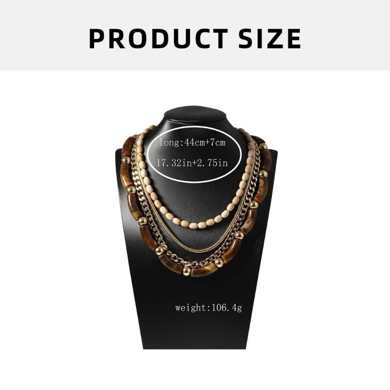 Retro Multi Layer Bamboo Chain Necklace for Women Fashion Clavicle Chain Adjustable Length Neckchain Party Wear Jewelry
