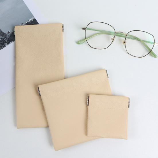 Druckknopfverschlussbeutel Kunstleder Tragbares Münzfach Mini-Kosmetiktasche