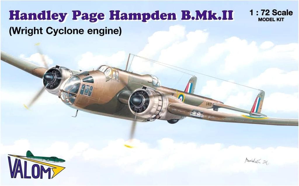 VALOM 1/72 British Hampden B Mk.2 Twin-Engine Bomber, Cyclone Engine Type, Plastic Model Kit CV72066
