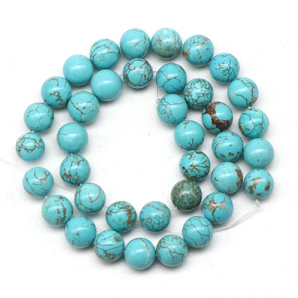 Light Turquoises Natural Stone Round Beads 15"Strand Smooth Loose Spacer Beads 4/6/8/10/12mm for Jewelry Making DIY Bracelets Charms Accessories