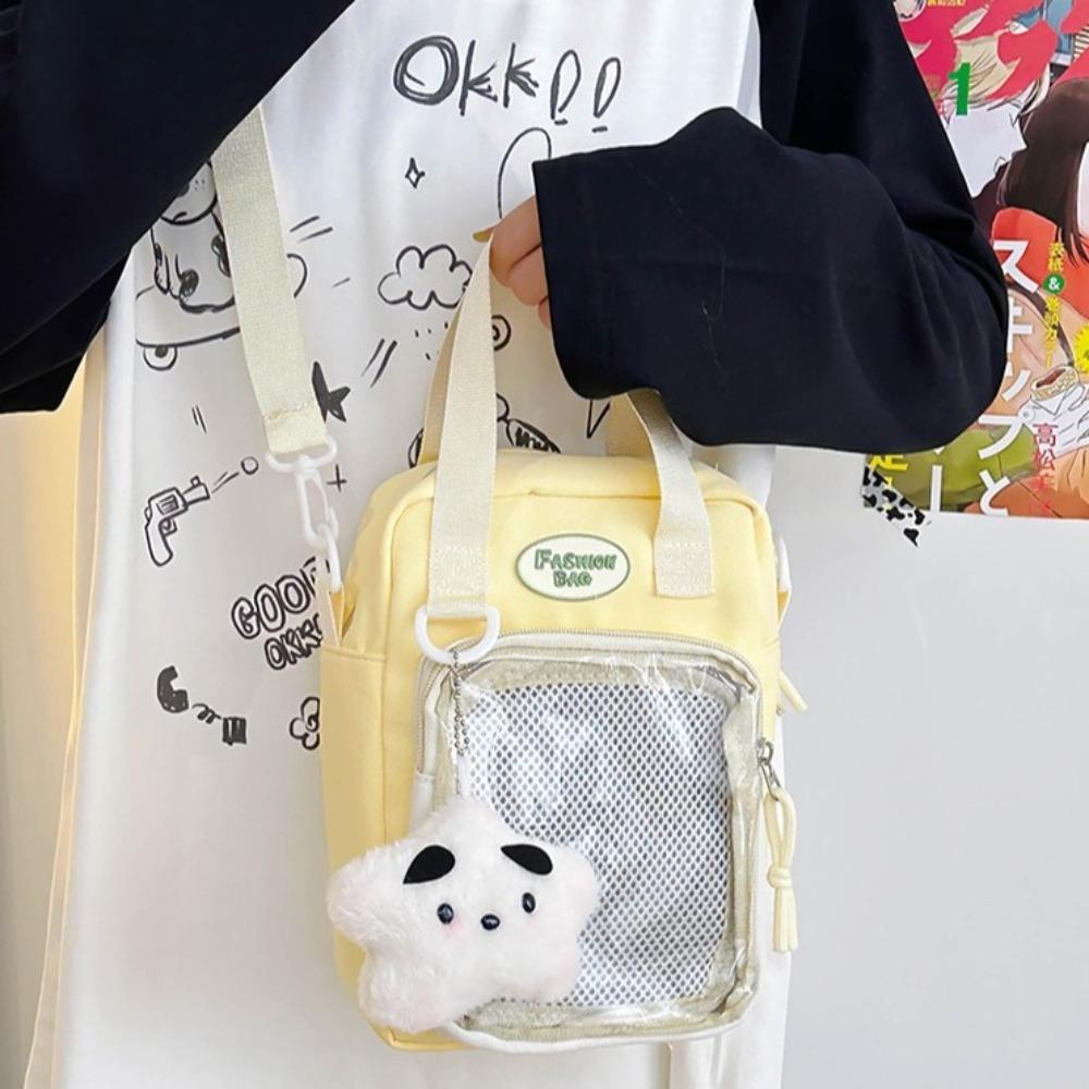 Y2K Japanese Style Back School Shoulder Bag Clear Pocket Kawaii Itabag  for Teenage Girls