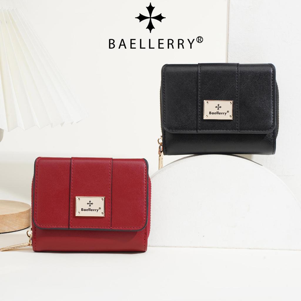 Baellerry Women's Short Tri-Fold Wallet with Multiple Card Slots and Coin Purse