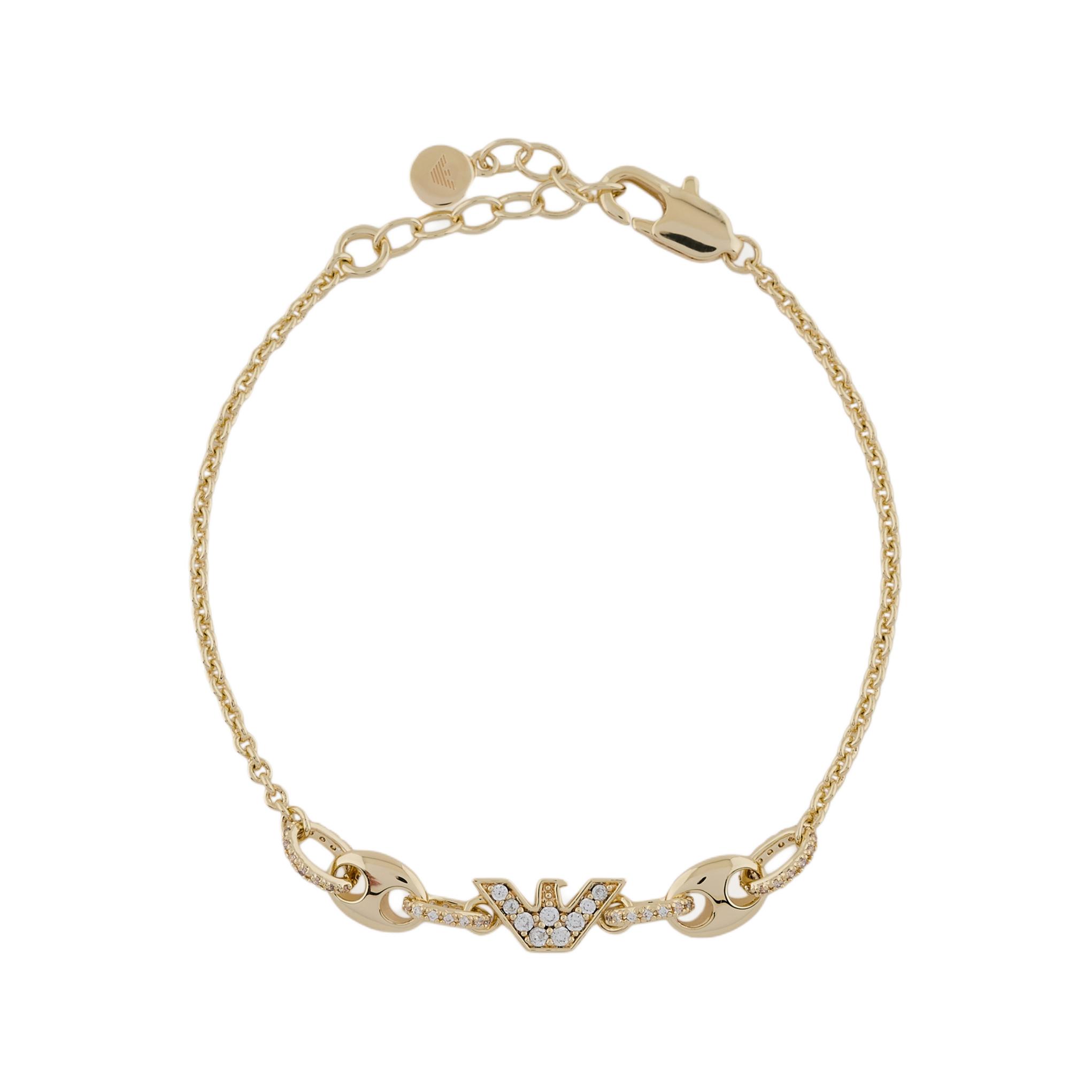 Emporio Armani Original Design Brass Square Crystal Zirconia Bracelet Women bracelet Gold EGS3059710_NLP_NLC F,Gold