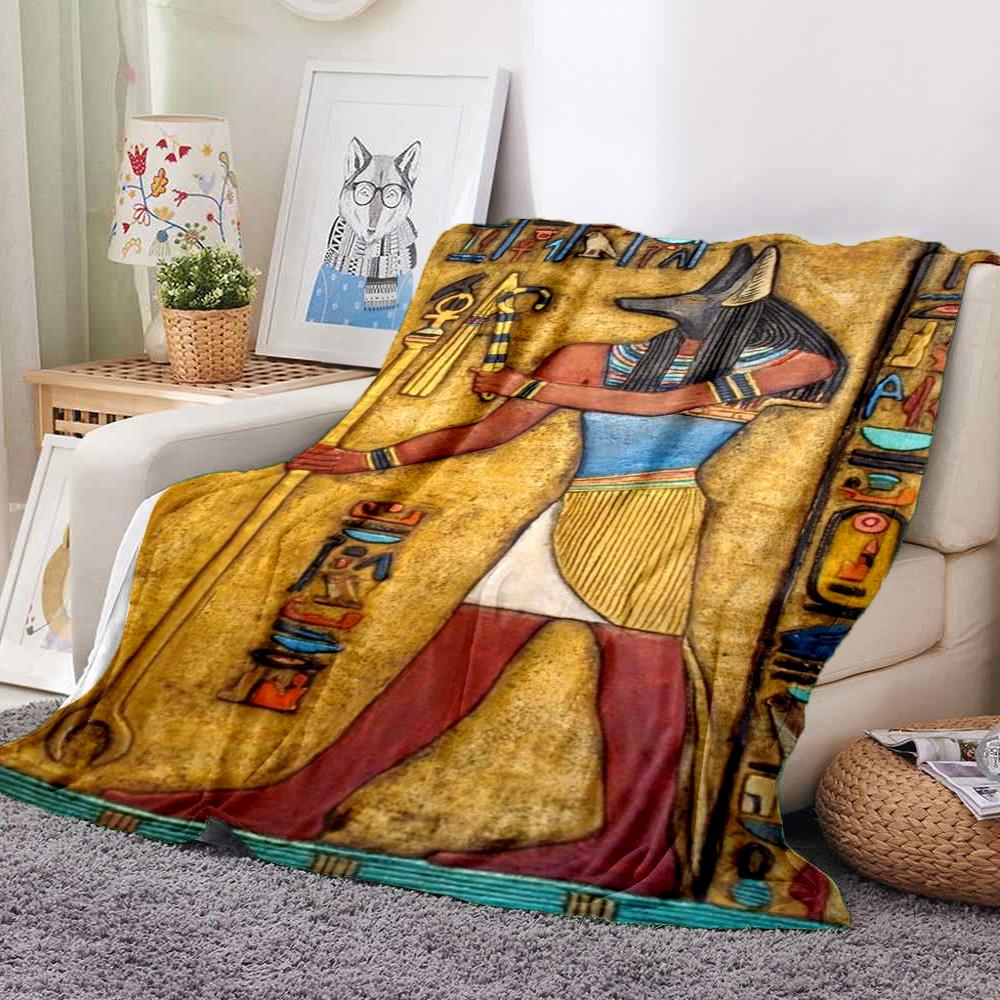 Ancient Egypt Flannel Blanket Throw Blanket Soft Warm Sofa Bed Camping Car home Decor Unique Christmas Gift C93047
