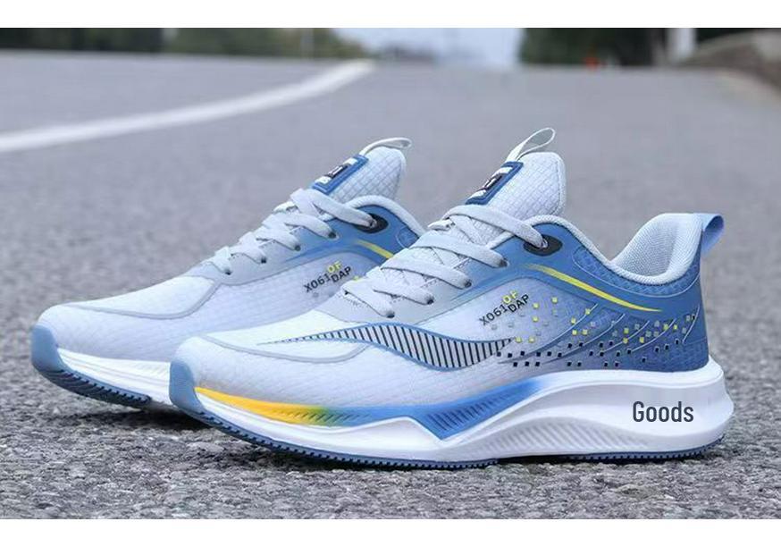 Men's Spring Breathable Mesh Running Shoes - Trendy, Lightweight, Low-Top with Thick Sole for Teens