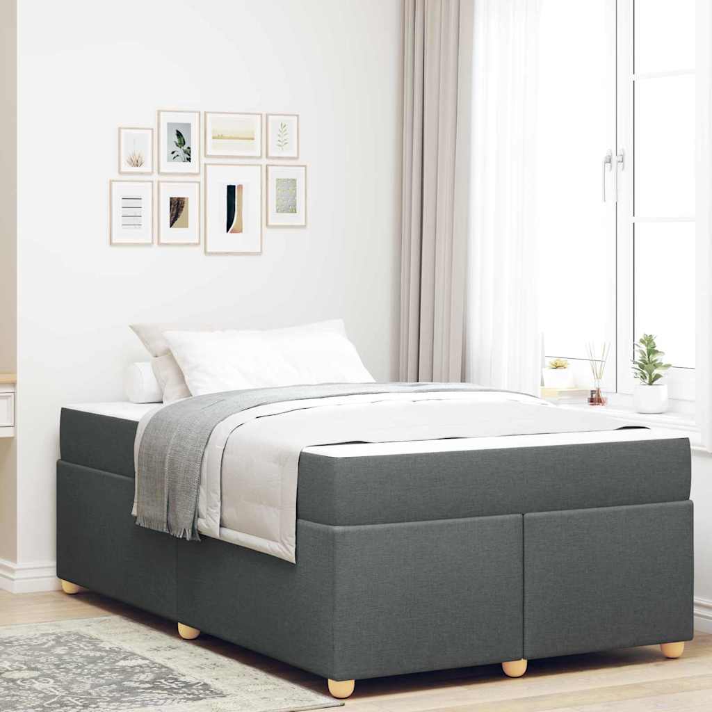 Bed Frame with Mattress Dark Gray 120 x 190 cm Fabric