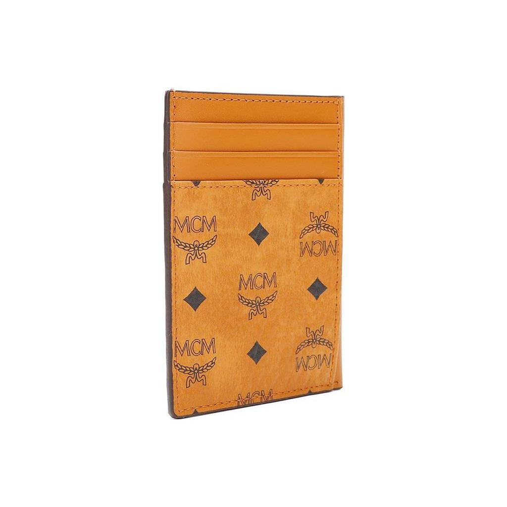 MCM Cognac Visetos Card Holder with Multiple Card Slots for Daily Use