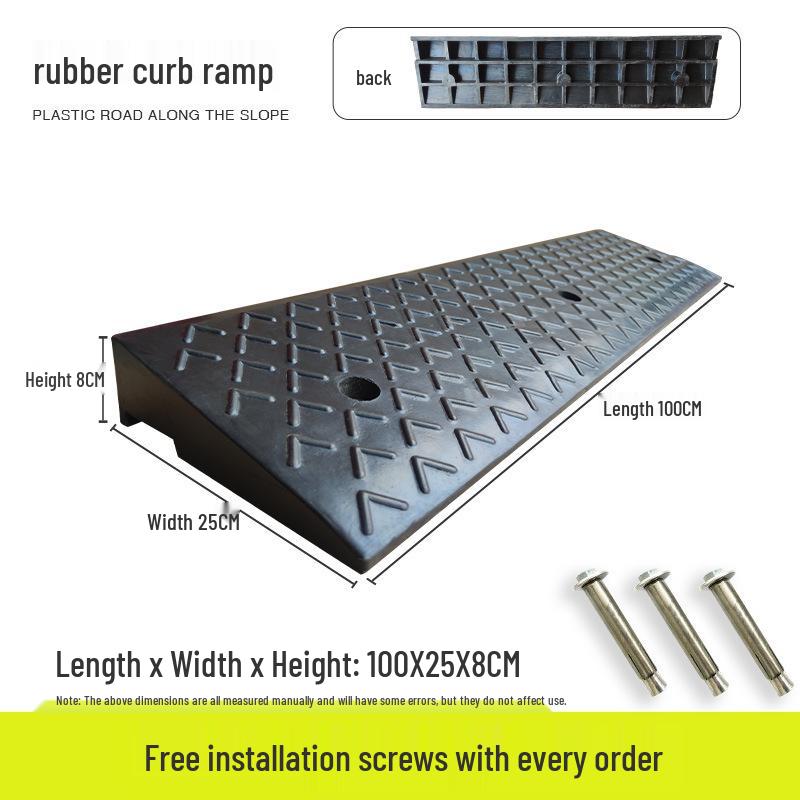 Portable Rubber-Plastic Curb Ramp Mat for Car