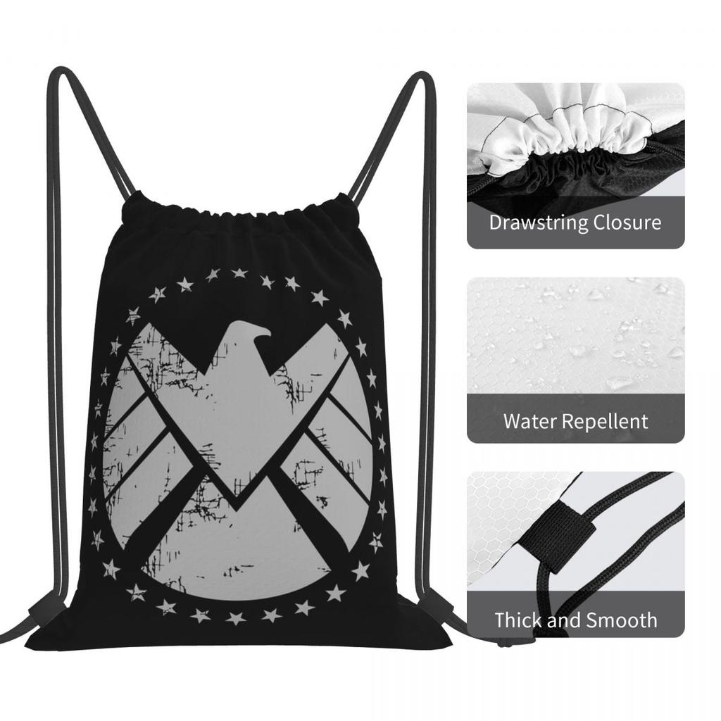 Shield Agent Training Backpacks Multi-function Drawstring Bags Storage Bag Book Bags for Travel School